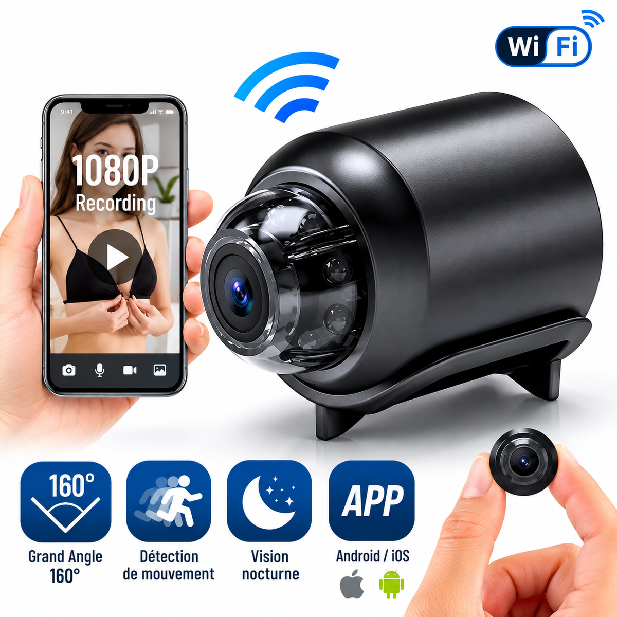 Mini Caméra Intelligente – Surveillez à Distance