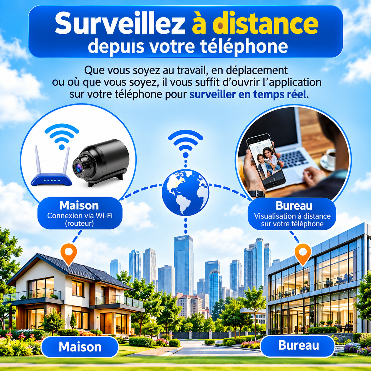 Mini Caméra Intelligente – Surveillez à Distance